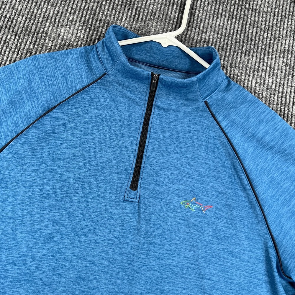 Greg Norman Pullover Mens Medium Blue Long Sleeve 1/4 Zip Golf Mock Neck